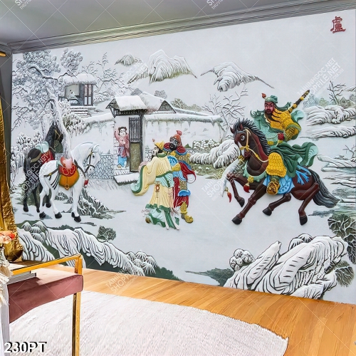 Tranh trang trí phòng thờ Quang Vũ in uv