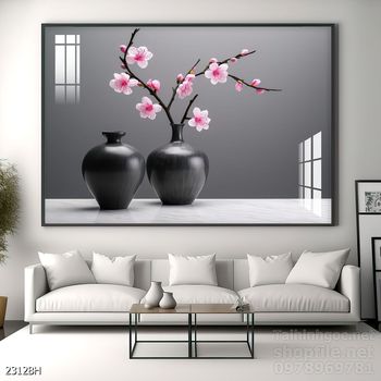 Tranh bình hoa đẹp tinh tế mẫu mới nhất