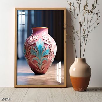 Mẫu tranh bình hoa nghệ thuật decor tường