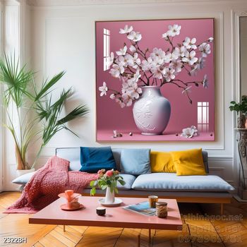 Mẫu tranh bình hoa mới nhất trang trí phòng khách, phòng ăn