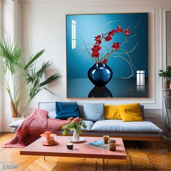 Tranh bình hoa độc đáo trang trí phòng khách