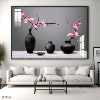 Tranh bình hoa 3D tuyệt đẹp