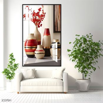 Mẫu tranh bình hoa mới nhất trang trí phòng khách, phòng ăn