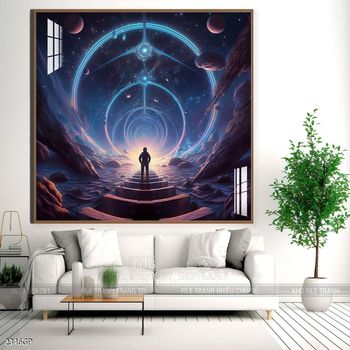 Tranh phi hành gia decor tường nhà