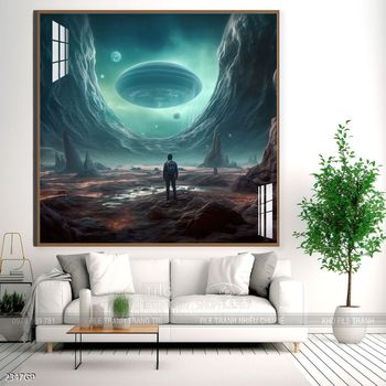 Tranh nghệ thuật phi hành gia treo trang trí tường