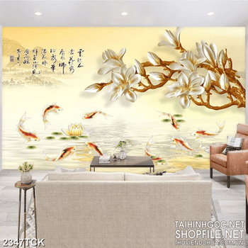 Tranh decor những bông hoa sen hồng giả ngọc xing đẹp
