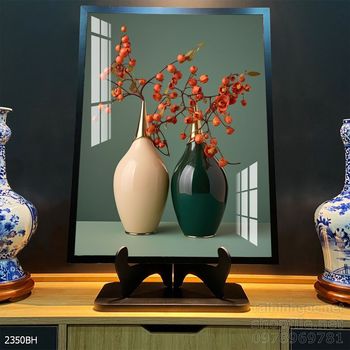 Tranh bình hoa hiện đại treo tường sang trọng ý nghĩa