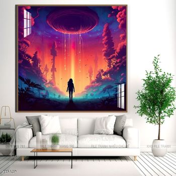 Tranh nghệ thuật phi hành gia treo tường