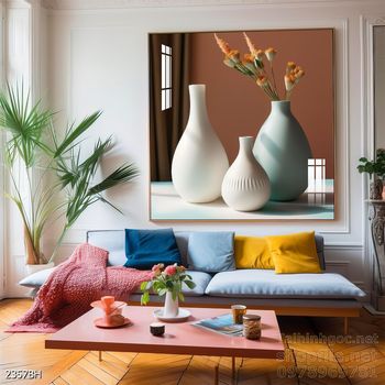 Mẫu tranh bình hoa nghệ thuật decor trang trí tường