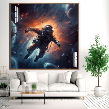 Tranh 3D phi hành gia vũ trụ