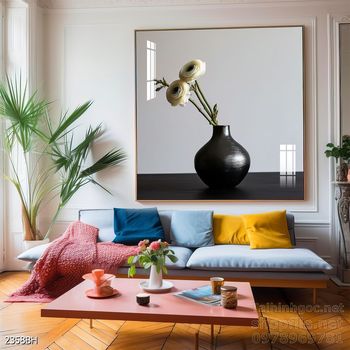 Mẫu tranh bình hoa sang trọng đẹp độc đáo