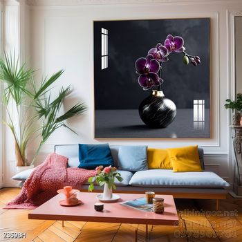 Tranh bình hoa độc đáo trang trí phòng khách