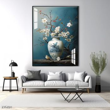 Mẫu tranh bình hoa trang trí tường đẹp tinh tế
