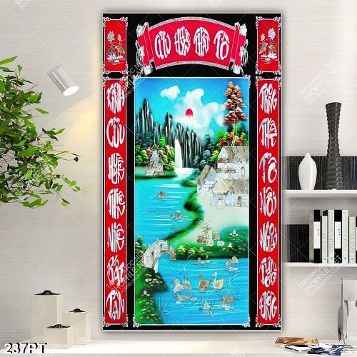 Tranh phòng thờ in kính Cữu Huyền Thất Tổ đẹp nhất