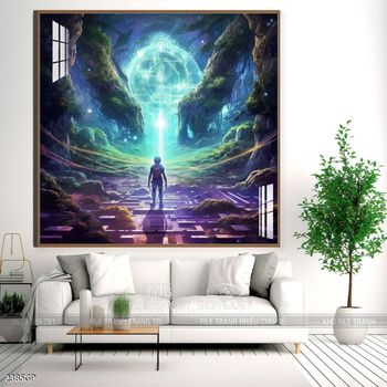 Tranh phi hành gia decor tường nhà