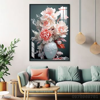 Tranh bình hoa 3D tuyệt đẹp