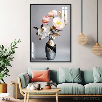 Tranh bình hoa đẹp trang trí tường