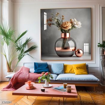 Mẫu tranh bình hoa nghệ thuật decor trang trí tường
