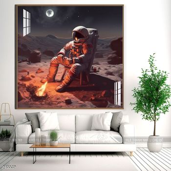 Tranh phi hành gia decor tường nhà