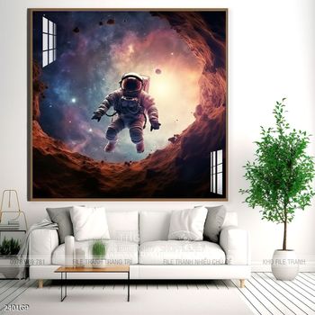 Tranh nghệ thuật phi hành gia treo trang trí tường