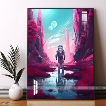 Tranh treo tường phi hành gia vũ trụ