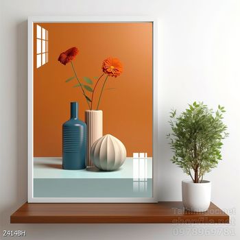 Mẫu tranh bình hoa nghệ thuật decor trang trí tường
