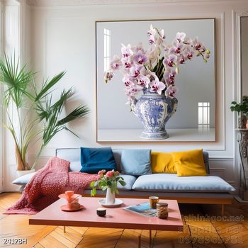 Mẫu tranh bình hoa đẹp hiện đại trang trí tường nhà