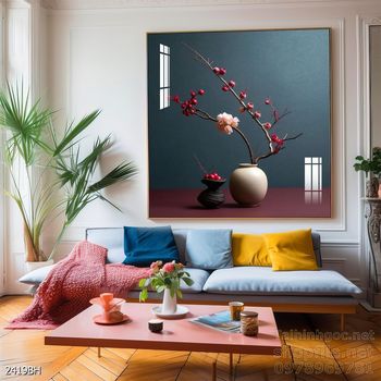 Mẫu tranh bình hoa trang trí tường đẹp tinh tế