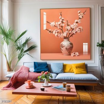 Tranh bình hoa đẹp tinh tế mẫu mới nhất