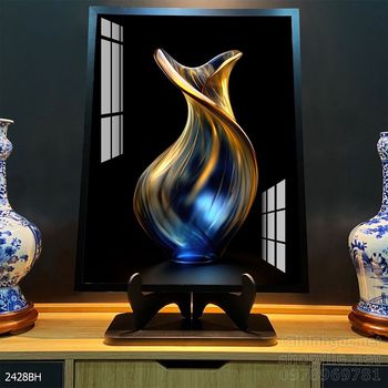 Tranh bình hoa độc đáo trang trí phòng khách