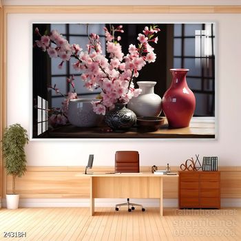 Mẫu tranh bình hoa trang trí tường đẹp tinh tế