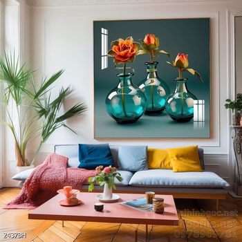 Tranh bình hoa hiện đại treo tường sang trọng ý nghĩa