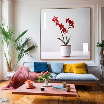 Mẫu tranh bình hoa nghệ thuật decor tường