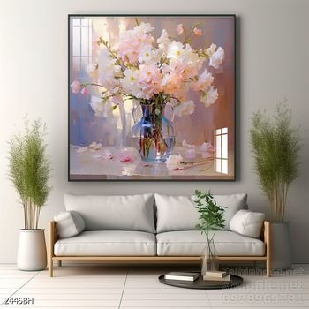 Mẫu tranh bình hoa sang trọng đẹp độc đáo