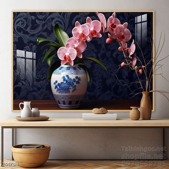 Mẫu tranh bình hoa đẹp hiện đại trang trí tường nhà