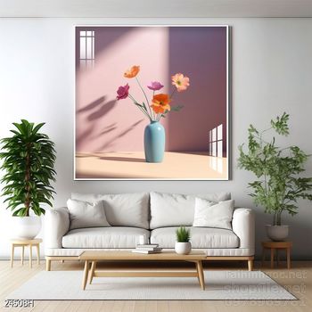 File tranh bình hoa đẹp decor tường nhà trang trí