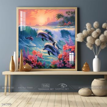 Tranh cá heo dưới lòng đại dương tuyệt đẹp