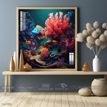 Tranh cá heo đẹp độc đáo