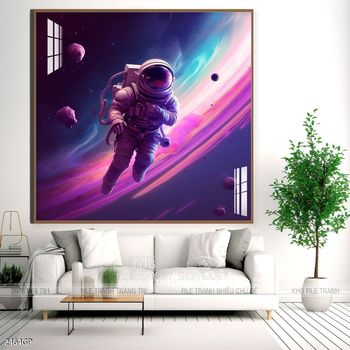 Tranh nghệ thuật phi hành gia treo trang trí tường