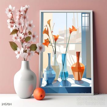 Mẫu tranh bình hoa đẹp hiện đại trang trí tường nhà