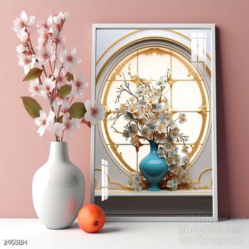 Tranh bình hoa nghệ thuật sang trọng