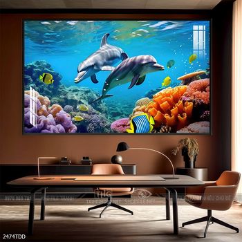 Tranh cá heo đẹp