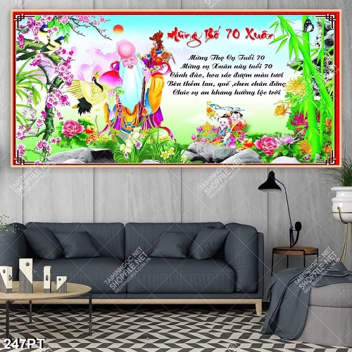 Tranh mừng thọ ông bà file gốc