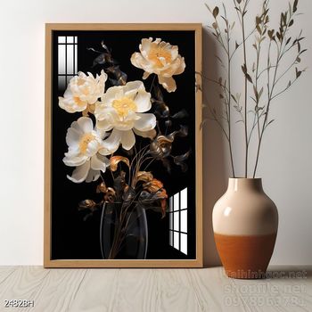 Mẫu tranh bình hoa mới nhất trang trí phòng khách, phòng ăn