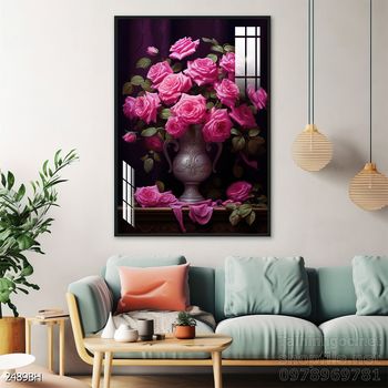 File tranh bình hoa đẹp decor tường nhà trang trí