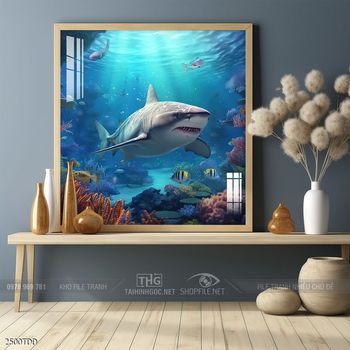 Tranh cá heo decor trang trí tường nhà