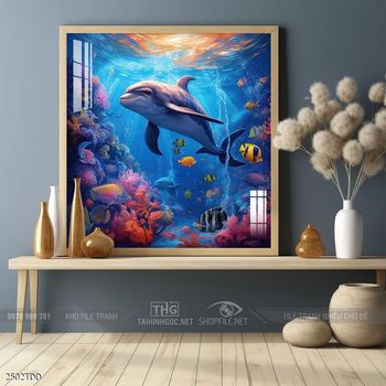 Tranh cá heo dưới lòng đại dương tuyệt đẹp