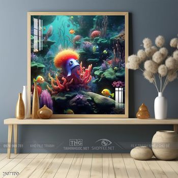 Tranh treo tường cá heo dễ thương