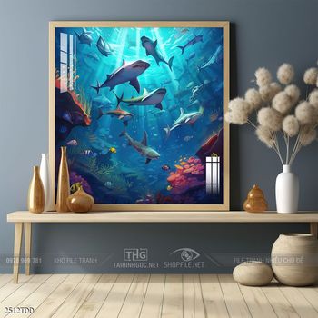 Tranh cá heo dưới lòng đại dương tuyệt đẹp