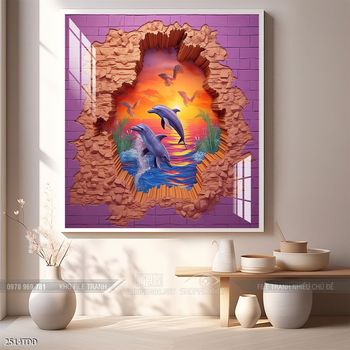 Tranh cá heo đẹp